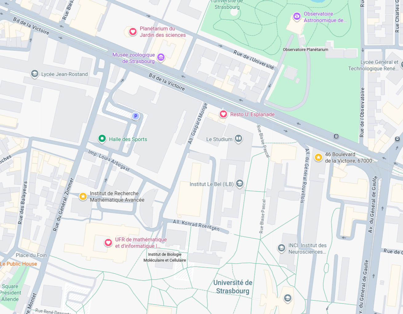 Plan du campus de l'Esplanade